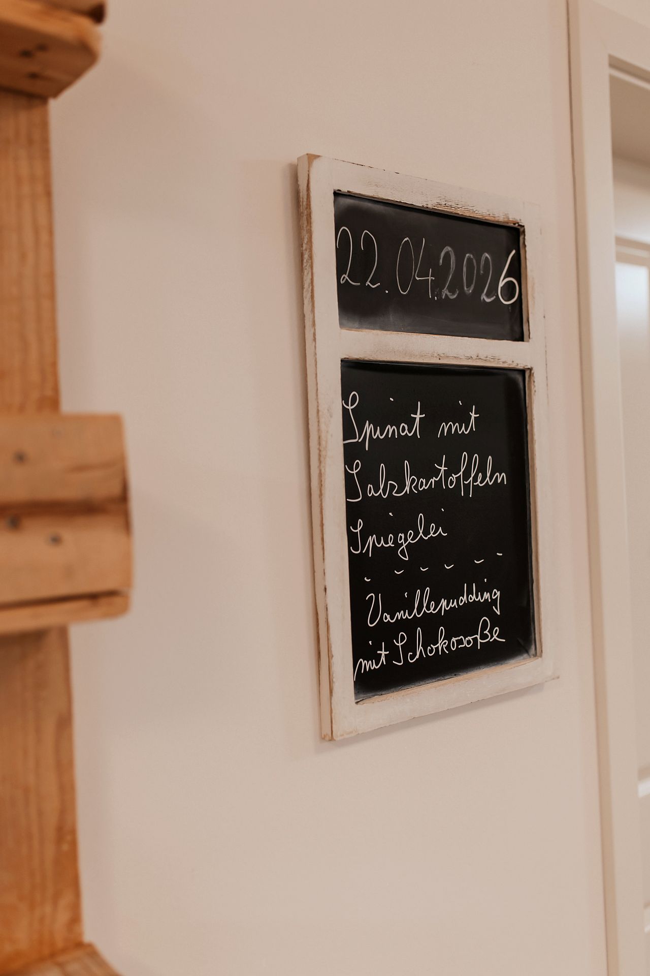 Speisentafel mit dem Tagesmenü
